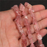 Natural Strawberry Crystal Rough Stone Beads DIY Irregular Quartz Nugget