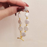 Fresh Button Pearl Bracelet w/ ECO Brass Beads & 14kGold Clasp