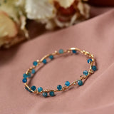 Natural Tanzanite Apatite Faceted Bracelet 14K