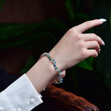Natural Tanzanite Apatite Faceted Bracelet 14K