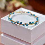 Natural Tanzanite Apatite Faceted Bracelet 14K
