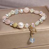 Ocean Wind Beaded Crystal Bracelet Single Ring Women's Jewelry