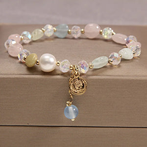 Ocean Wind Beaded Crystal Bracelet Single Ring Women's Jewelry