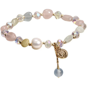 Ocean Wind Beaded Crystal Bracelet Single Ring Women's Jewelry