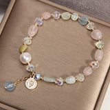 Ocean Wind Beaded Crystal Bracelet Single Ring Women's Jewelry