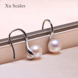 Cherry Pink Freshwater Pearl Earrings with S925 Sterling Silver Hooks