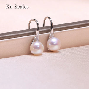 Cherry Pink Freshwater Pearl Earrings with S925 Sterling Silver Hooks