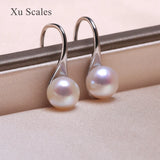 Cherry Pink Freshwater Pearl Earrings with S925 Sterling Silver Hooks