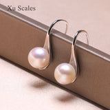 Cherry Pink Freshwater Pearl Earrings with S925 Sterling Silver Hooks