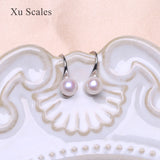 Cherry Pink Freshwater Pearl Earrings with S925 Sterling Silver Hooks