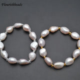 Baroque Oval Pearl Beads Elastic Line Stretch Bracelet