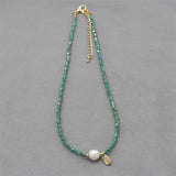 Baroque Pearl Necklace Crystal Glass Beads Choker Pendant