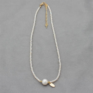 Baroque Pearl Necklace Crystal Glass Beads Choker Pendant