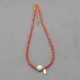 Baroque Pearl Necklace Crystal Glass Beads Choker Pendant