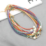 Baroque Pearl Necklace Crystal Glass Beads Choker Pendant