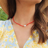 Fresh Water Baroque Pearl Necklace with Colorful Glass Beads