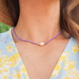 Fresh Water Baroque Pearl Necklace with Colorful Glass Beads
