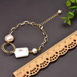 Freshwater Baroque Pearls Bracelet for Wedding Party, Adjustable Jewelry