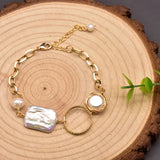 Freshwater Baroque Pearls Bracelet for Wedding Party, Adjustable Jewelry
