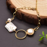 Freshwater Baroque Pearls Bracelet for Wedding Party, Adjustable Jewelry