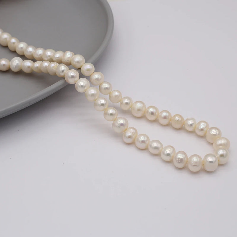 Natural Fresh Water Pearl Beads 7-8mm DIY Jewelry Making