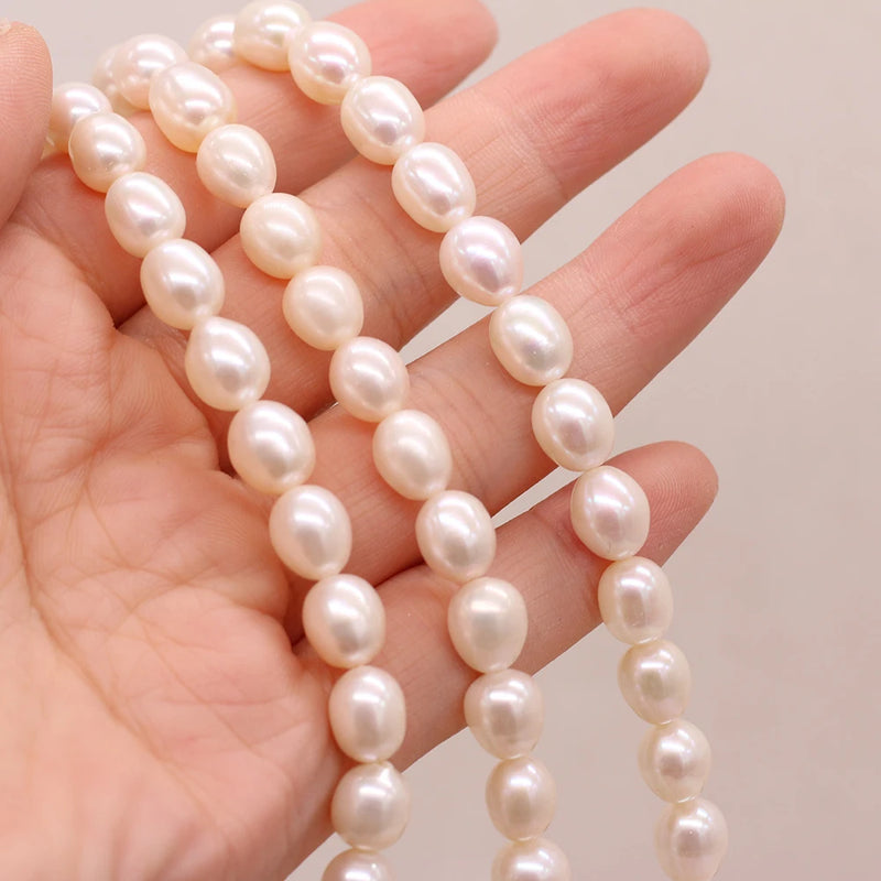 Freshwater Pearl Beads 8-9mm Rice Shape DIY Jewelry Making