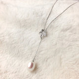 Fresh Water Pearl Chain Necklace Teardrop Shape 925 Sterling Silver
