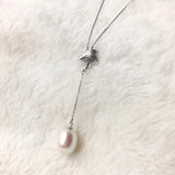 Fresh Water Pearl Chain Necklace Teardrop Shape 925 Sterling Silver