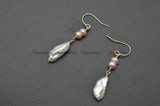 Freshwater Pearl Irregular Bead Dangle Earrings Party Jewelry