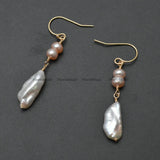 Freshwater Pearl Irregular Bead Dangle Earrings Party Jewelry