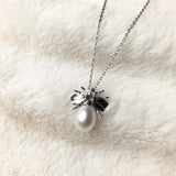 Freshwater Pearl Necklace Insect Girl Jewelry 925 Silver Chain