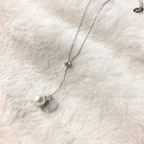 Fresh Water Pearl Necklace 925 Sterling Silver Heart Cubic Zircon Jewelry