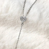 Fresh Water Pearl Necklace 925 Sterling Silver Heart Cubic Zircon Jewelry