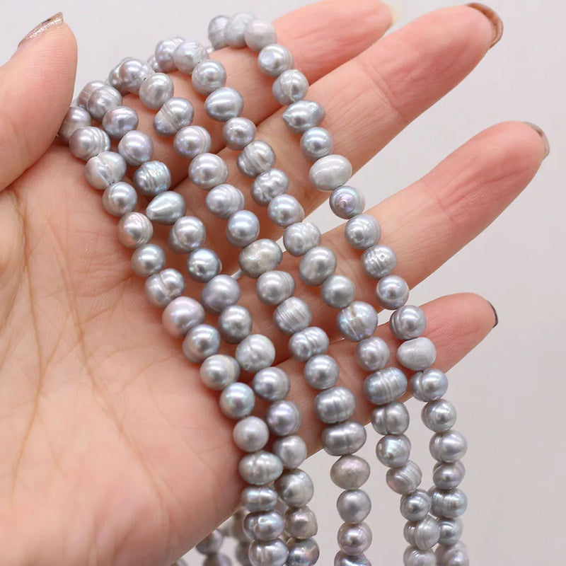 Fresh Water Pearl Gray Beads 6-7mm DIY Jewelry Making