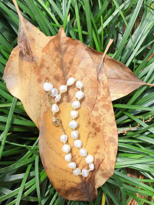 Natural Freshwater Pearl Bracelet with 14k Gold Beads