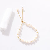 Natural Freshwater Pearl Bracelet with 14k Gold Beads