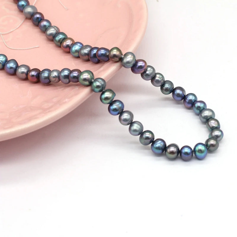 100% Natural Freshwater Nearly Round Loose Pearls Beads