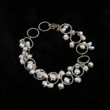 Baroque Pearl Circle Chain Bracelet 5-5.5mm Natural Freshwater Women Jewelry