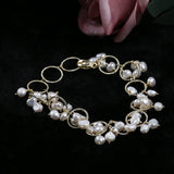 Baroque Pearl Circle Chain Bracelet 5-5.5mm Natural Freshwater Women Jewelry