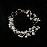 Baroque Pearl Circle Chain Bracelet 5-5.5mm Natural Freshwater Women Jewelry
