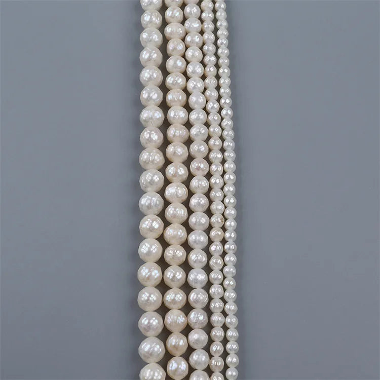 Faceted Round Pearl Strand for Jewelry Making