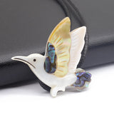 Abalone Shell Necklace Pendant with Bird Charms