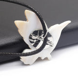 Abalone Shell Necklace Pendant with Bird Charms