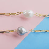 Baroque Pearl Bracelet 925 Silver Plated Chain Women Jewelry