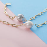 Baroque Pearl Bracelet 925 Silver Plated Chain Women Jewelry