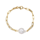 Baroque Pearl Bracelet 925 Silver Plated Chain Women Jewelry