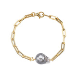 Baroque Pearl Bracelet 925 Silver Plated Chain Women Jewelry