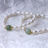 Baroque Pearl Bracelet Hetian Jade Bead Women Girl Bracelet