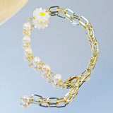 Baroque Pearl Bracelet Chrysanthemum Beads Adjustable Girls Jewelry