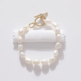 Baroque Pearl Bracelet Women Wedding Party Gift 14k Real Eco Brass Clasp
